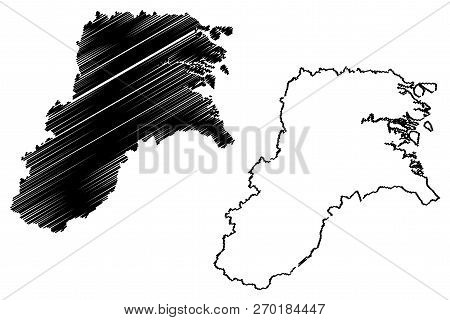 North Kalimantan (subdivisions Of Indonesia, Provinces Of Indonesia) Map Vector Illustration, Scribb