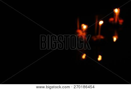 Blurry Buoyant Made From Banana Trunk And Leaf Floating On River In Loy Krathong Festival At Thailan