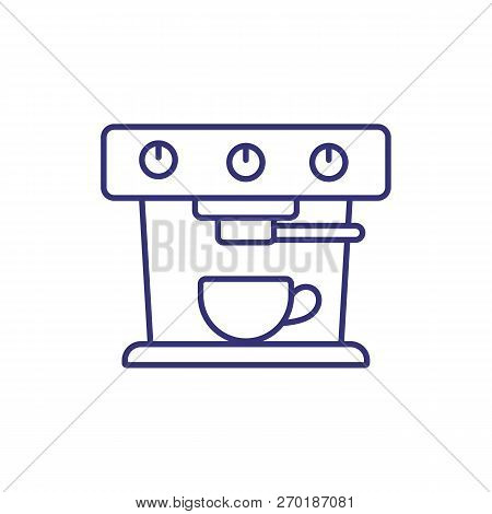 Coffee Maker Line Icon. Coffee Shop, Barista, Machine. Home Appliances Concept. Can Be Used For Topi