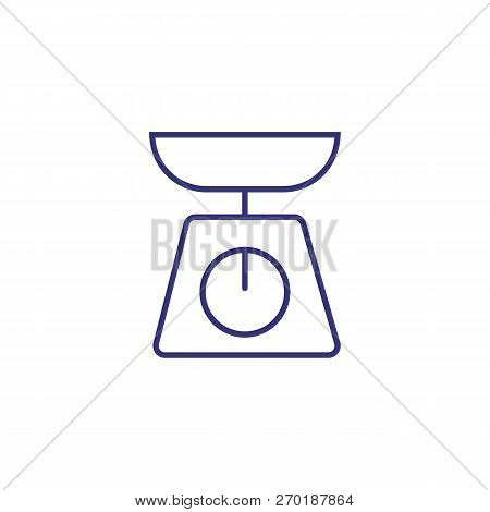 Kitchen Scales Line Icon. Bowl, Ounce, Weight. Home Appliances Concept. Can Be Used For Topics Like 