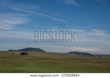 Landscape With Highland  Meadows And Hills In The Middle Atlas, Azrou, Morocco