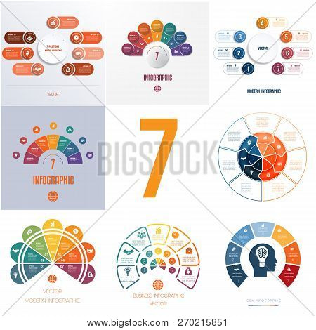 Universal Templates Elements Infographics Conceptual Cyclic Processes For 7 Positions Possible To Us