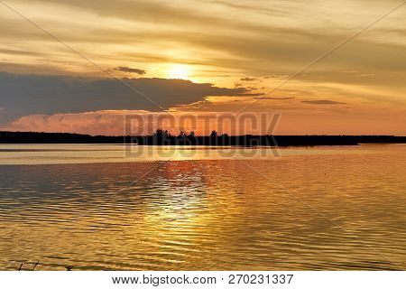 A Beautiful Sunset On The Red Water