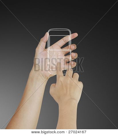 Teléfono móvil con la mano