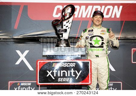 November 17, 2018 - Homestead, Florida, USA: Tyler Reddick (9) wins the the 2018 Xfinity Championship at Homestead-Miami Speedway in Homestead, Florida.