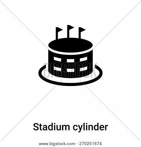 Stadium Cylinder Icon Vector Isolated On White Background, Logo