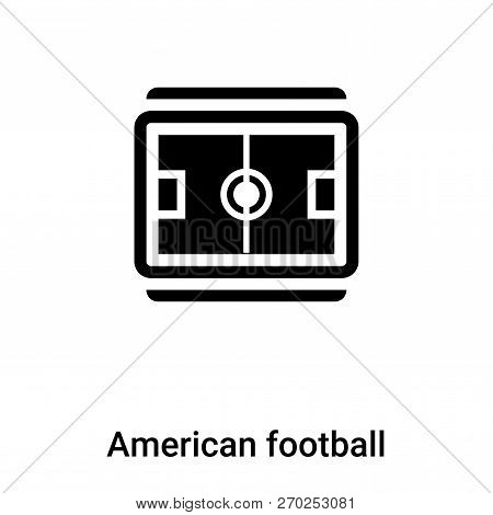 American Football Field Top View Icon Vector Isolated On White B
