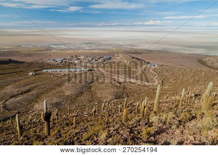 Puerto Chuvica Village, Located By Salar De Uyuni Salt Plain In Bolivia.