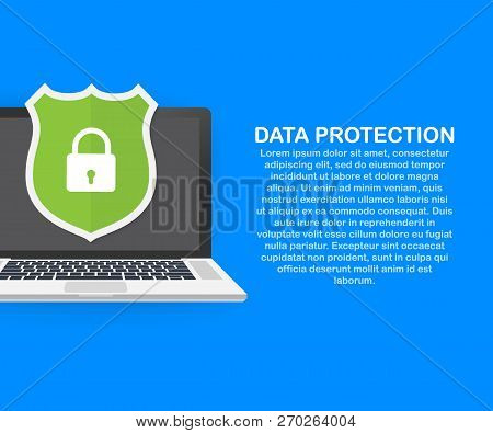 Data Protection, Privacy, And Internet Security. Vector Stock Illustration.