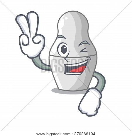 Two Finger Unpainted Nested Russian Dolls On Cartoon