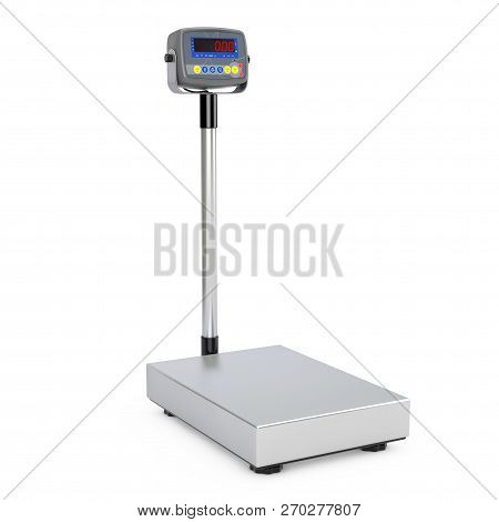 Warehouse Digital Cargo Scales On A White Background. 3d Rendering