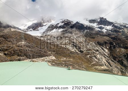 Zongo Dam, Located In Zongo Pass In The Altitude Of 4700m, Bolivia