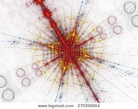 Fractal Image Of Particle Fission In Large Hadron Collider Cern , Computer Generated Abstract Backgr