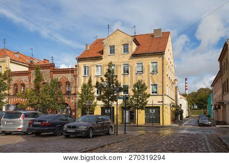 Klaipeda, Lithuania - September 22, 2018: View Of The Tiltu Streets In The Historical Center Of The 