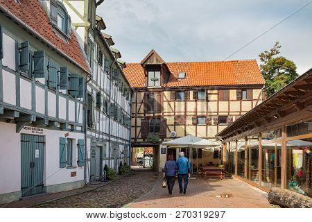 Klaipeda, Lithuania - September 22, 2018: Place Known As Crafts Yard In Historical Part Of Klaipeda 