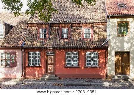 Klaipeda, Lithuania - September 22, 2018: One Of The Old Historical Building In The Center Part Of K