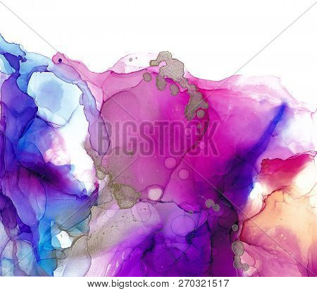 Alcohol Ink Texture. Fluid Ink Abstract Background. Art For Design