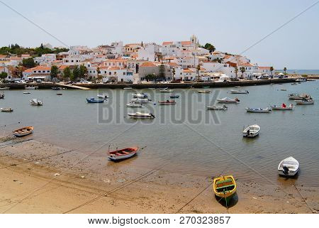 Ferragudo, Portugal - July 18, 2006: View To Ferragudo Town From Across The Rio Arade On July 18, 20