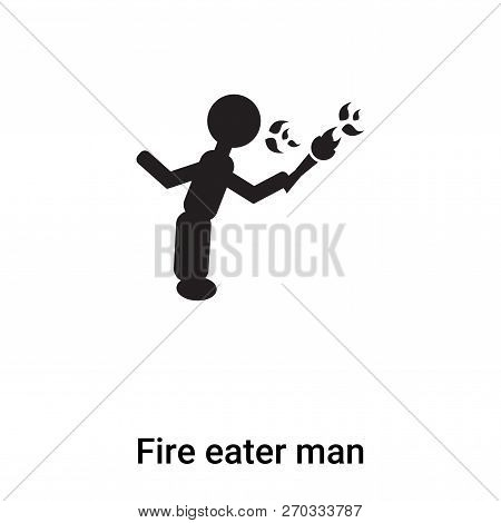 Fire Eater Man Icon Vector Isolated On White Background, Logo Co