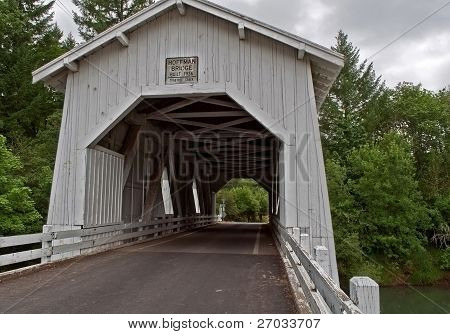Vintage Hoffman White Covered Bridge