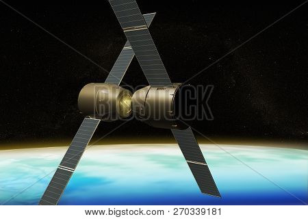 3d Rendering Of A Space Station Modules Assembly In Space