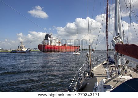 A View On A Ship From A Sailboat