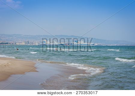 Catania, Sicily, Italy - View From The Beach Lido Azzurro