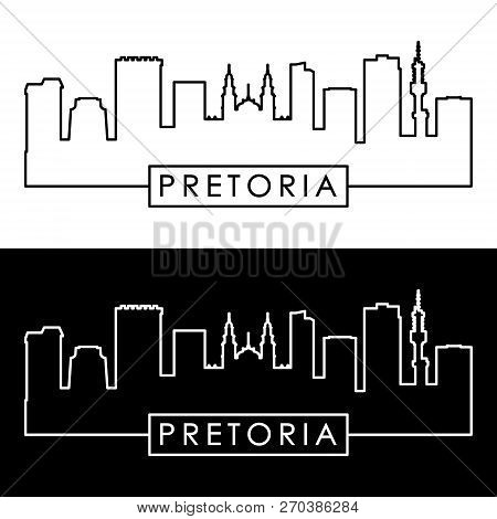Pretoria Skyline. Linear Style. Editable Vector File.