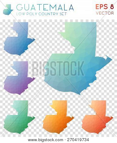 Guatemala Geometric Polygonal Maps, Mosaic Style Country Collection. Incredible Low Poly Style, Mode