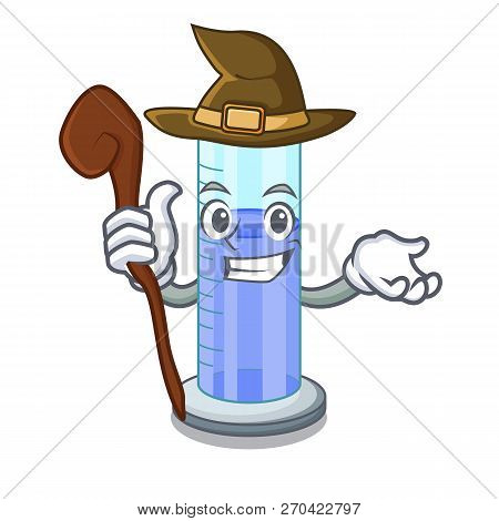 Witch Graduated Shaped Cylinder Isolated On Cartoon