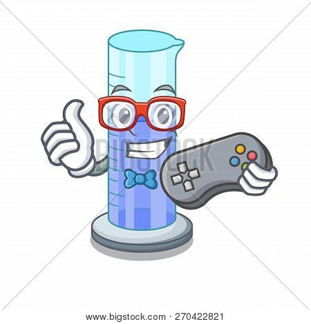 Gamer Graduated Shaped Cylinder Isolated On Cartoon