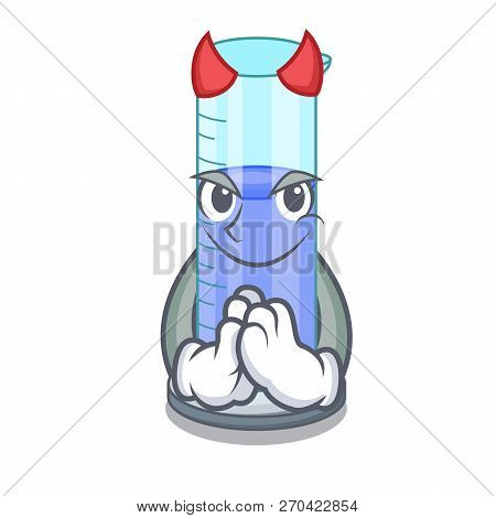 Devil Graduated Shaped Cylinder Isolated On Cartoon