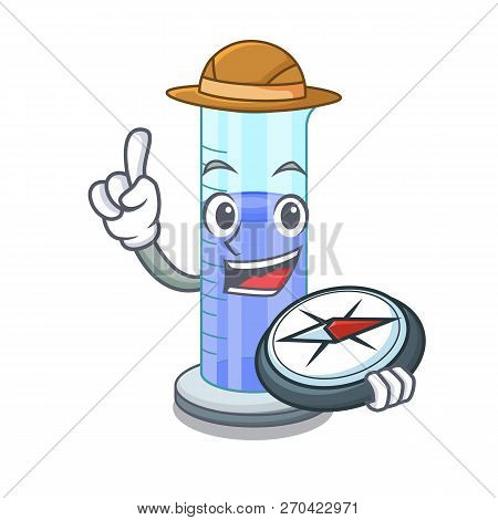 Explorer Graduated Shaped Cylinder Isolated On Cartoon