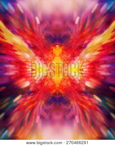 Shamanic Extatic Vision Theme With Phoenic Wings.