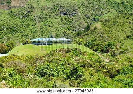 Protective Roofs Over Ancient Tombs Located In El Duende Site In Tierradentro, Colombia.