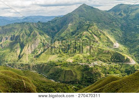 Village San Francisco In A Valley Of Ullucos River In Cauca Region Of Colombia