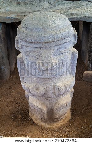 Statue In A Tomb In Alto De Las Guacas Archeological Site Near San Agustin, Colombia