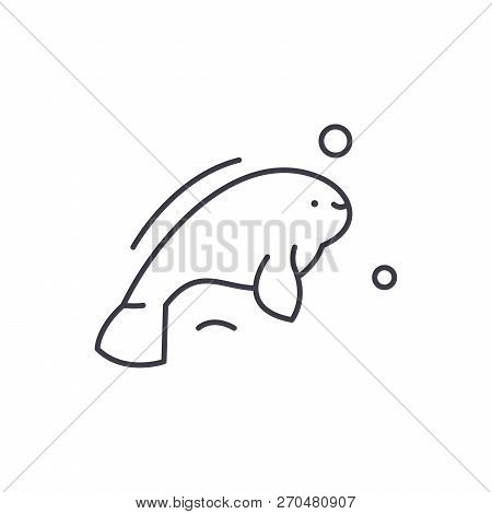 Beluga Line Icon Concept. Beluga Vector Linear Illustration, Symbol, Sign