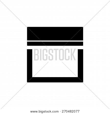 Vector Illustration Of Straight Fabric Valance. Flat Icon Of Pelmet. Top Window Decoration. Isolated