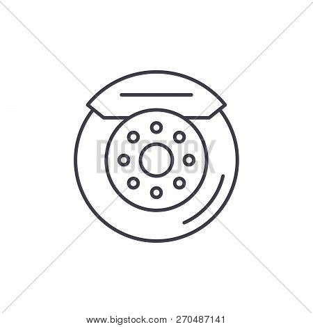 Car Brake Pads Line Icon Concept. Car Brake Pads Vector Linear Illustration, Symbol, Sign