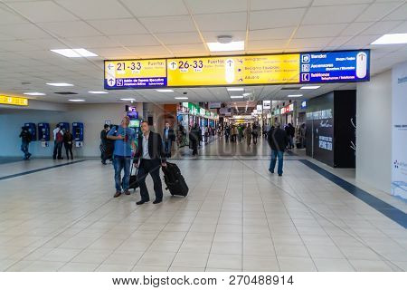 Panama City, Panama - September 25, 2015: Terminal Of Tocumen International Airport In Panama City.