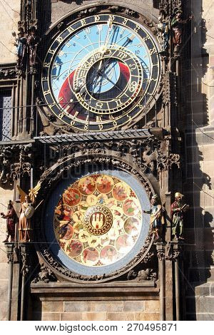 Prague, The Famos Astronomical Clock After Restoration, 2018 October.