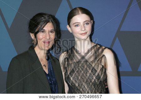 LOS ANGELES - NOV 18:  Debra Granik, Thomasin Harcourt McKenzie at the 10th Annual Governors Awards at the Ray Dolby Ballroom on November 18, 2018 in Los Angeles, CA