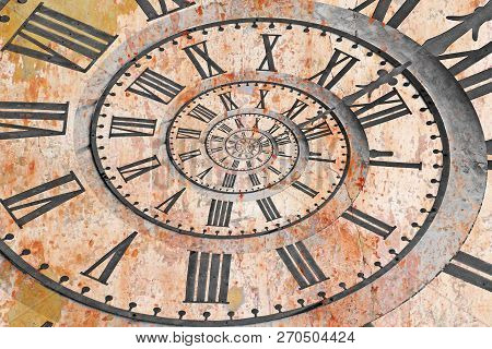 Old Church Clock In The Drost Effect