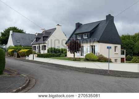 Brest, France, 31 May 2018. Rural Storey House Exteriour, Summer Outdoors