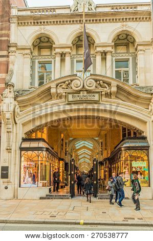 London. November 2018. A View Of Burlington Arcade In Mayfair In London