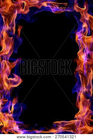 Fire frame on black background