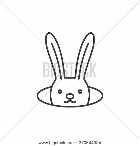 Conjure Hare Line Icon Concept. Conjure Hare Vector Linear Illustration, Symbol, Sign