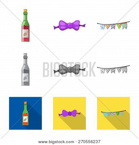 Vector Illustration Of Party And Birthday Sign. Set Of Party And Celebration Stock Vector Illustrati