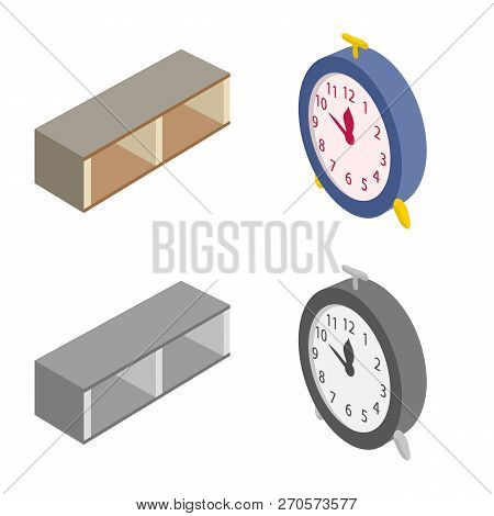 Vector Design Of Bedroom And Room Logo. Set Of Bedroom And Furniture Stock Vector Illustration.